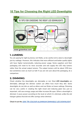 10 Tips for Choosing the Right LED Downlights in Perth