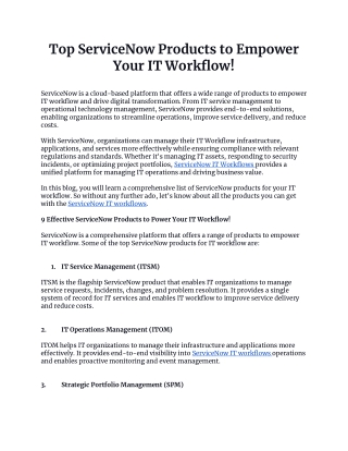 Top ServiceNow Products to Empower Your IT Workflow
