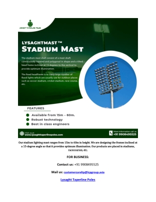 Best stadium mast manufactures near me