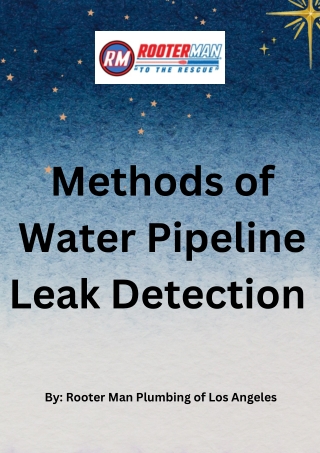 Methods of Water Pipeline Leak Detection