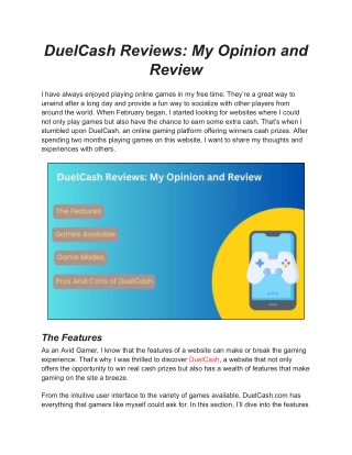 DuelCash Reviews My Opinion and Review