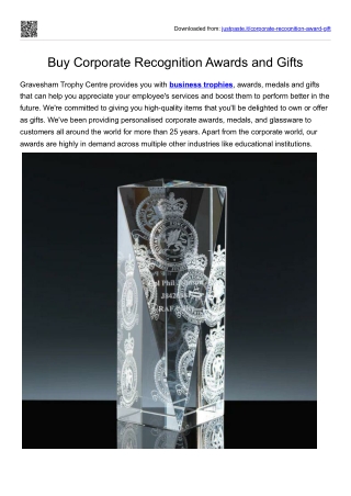 Buy Corporate Recognition Awards and Gifts