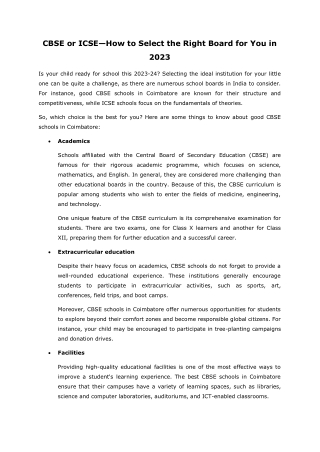 CBSE or ICSE—How to Select the Right Board for You in 2023