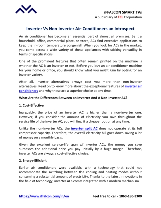Inverter Vs Non-Inverter Air Conditioners: An Introspect
