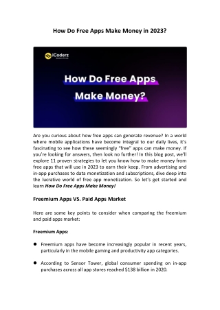 How Do Free Apps Make Money in 2023