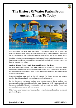 The History Of Water Parks From Ancient Times To Today