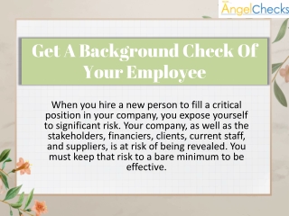 Get A Background Check Of Your Employee
