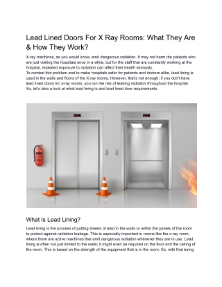 Lead Lined Doors For X Ray Rooms_ What They Are & How They Work_