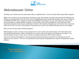 Websitebouwer Online