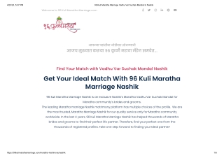 96kulimarathamarriage - Find your dream partner in nashik location