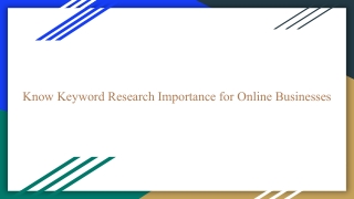 Know Keyword Research Importance for Online Businesses