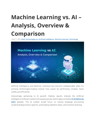 Machine Learning vs. AI – Analysis, Overview & Comparison