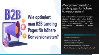 Wie optimiert man B2B-Landingpages für höhere Konversionsraten?