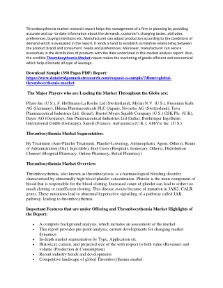 Thrombocythemia Market