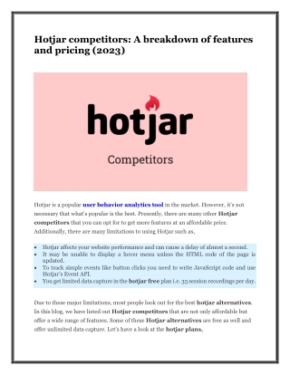 Hotjar competitors: A breakdown of features and pricing (2023)