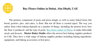 Buy Flours Online in Dubai, Abu Dhabi, UAE