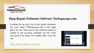 Shop Repair Estimates Software Turbogarage.com