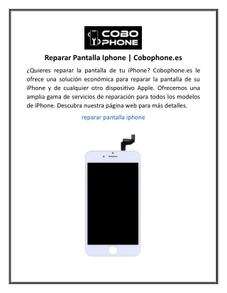 Reparar Pantalla Iphone Cobophone.es