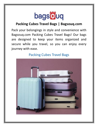 Packing Cubes Travel Bags  Bagsouq.com