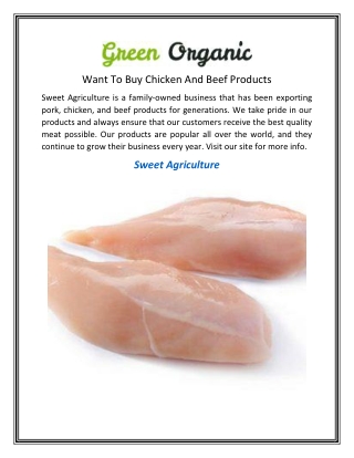Want To Buy Chicken And Beef Products
