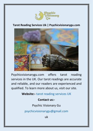 Tarot Reading Services Uk  Psychicvisionarygu