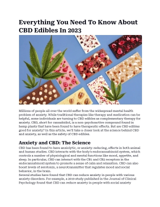 Everything You Need To Know About CBD Edibles In 2023