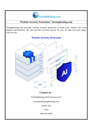 Website Security Protection  Turnuphosting.com