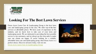 Green Acres Lawn Care & Landscaping Group