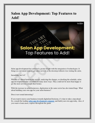 Salon App Development-Top Features to Add