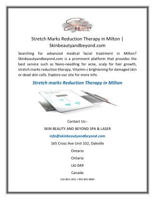 Stretch Marks Reduction Therapy in Milton  Skinbeautyandbeyond