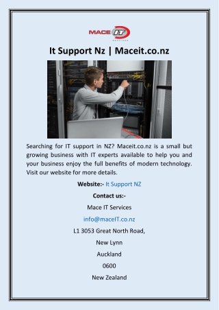 It Support Nz  Maceit.co.nz