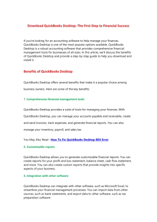 Quick and Easy Steps to Download QuickBooks Desktop: A Comprehensive Tutorial