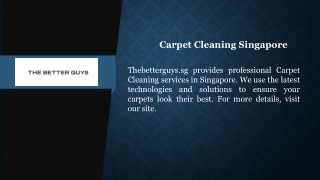 Carpet Cleaning Singapore | Thebetterguys.sg