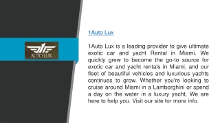 The Best Luxury Car And Yacht Rental Service