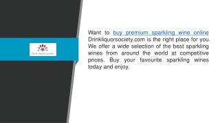 Buy Premium Sparkling Wine Online Drinkliquorsociety.com