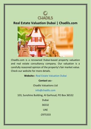 Real Estate Valuation Dubai  Chadils