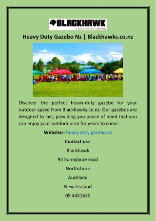 Heavy Duty Gazebo Nz  Blackhawks.co.nz