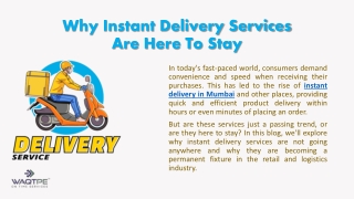 Instant Delivery In Mumbai