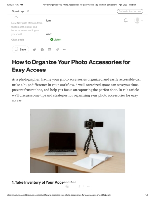 How to Organize Your Photo Accessories for Easy Access _ by Ishmum Semicolonit _ Apr, 2023 _ Medium