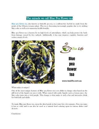 The miracle we call Blue Pea Flower tea