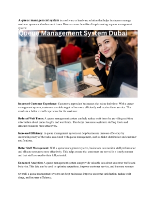 Queue Management System Dubai