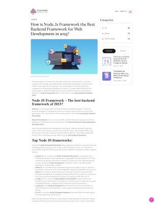 Node JS Framework | Best Backend Framework 2023 | GrapesTech Solutions