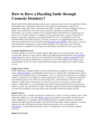 How to Have a Dazzling Smile through Cosmetic Dentistry