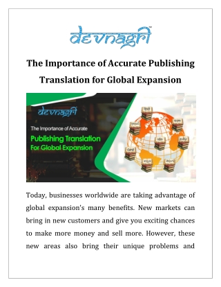 The Importance of Accurate Publishing Translation for Global Expansion