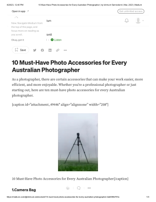 10 Must-Have Photo Accessories for Every Australian Photographer _ by Ishmum Semicolonit _ Mar, 2023 _ Medium