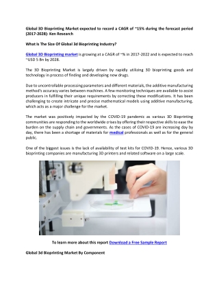 Distributors of 3D Bioprinting Globally - Ken Research