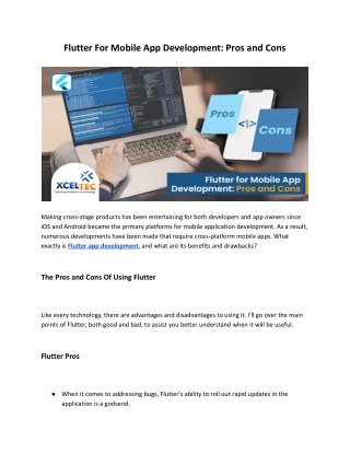 Flutter For Mobile App Development_ Pros and Cons