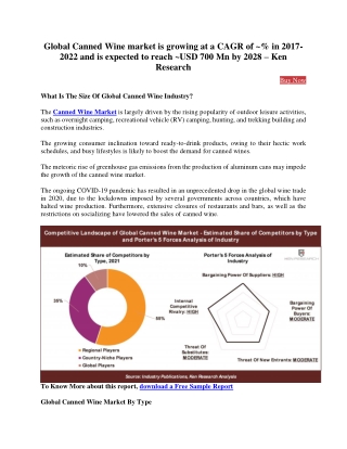 Global Canned Wine market - Ken Research