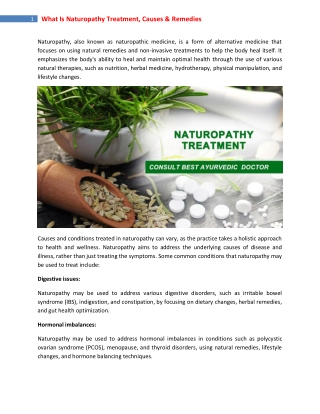 What Is Naturopathy Treatment, Causes & Remedies