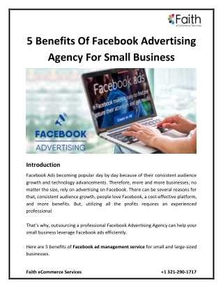 5 Benefits Of Facebook Advertising Agency For Small Business